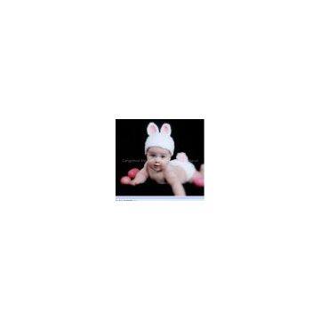 Cute Rabbit Baby Hat and Shorts Handmade Crochet Photography Props Baby Hat and Shorts photo-2