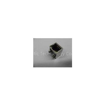 Magnetic RJ45 Used for Fiber Optic Transceivers, Single Port Tab Down 100M RJ45 Ethernet Connector w