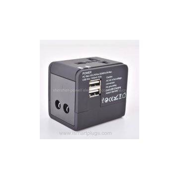 Universal Travel Power Adapter Plug Charger With 2 Port 2.1A USB for Cell Phone TQ608-2