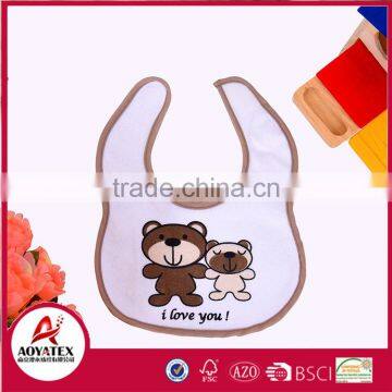 polyester various animal modelling printing baby drool bibs
