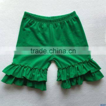 Wholesale Casual Baby Girls Knitted Cotton Shorts Solid Color Ruffle Short For Kids