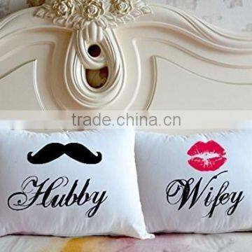 Hubby and Wifey Personalized Custom Printed Couples Pillow case for wedding