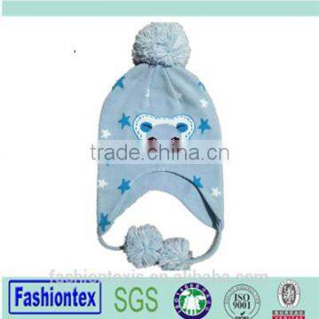 Lovely Baby knitted beanie Jacquard knit cap with POMPOM