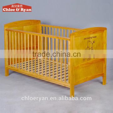 2015 new design pine wood sleigh baby crib /baby bed/baby cot