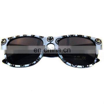 2017 New Arrival UV 400 CE Smile Face Print Frame Women Girls Sunglasses