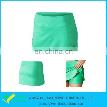 Regular Fit Dri Fit Moisture Wicking Blank Green Ladies Running Skorts