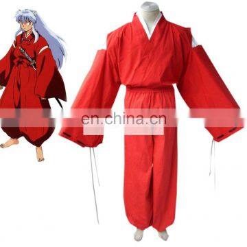 Rose-team Fantasia Anime Made InuYasha Red Kimono Cosplay Costume