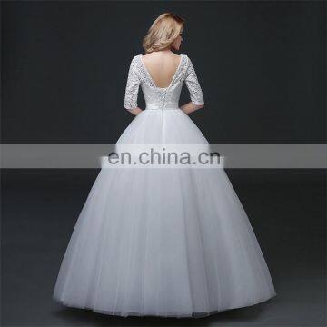 HS1633 2017 Sweetheart Embroidered Luxury Long Sleeve Bridal Gown Chic Wedding Dresses photo-4