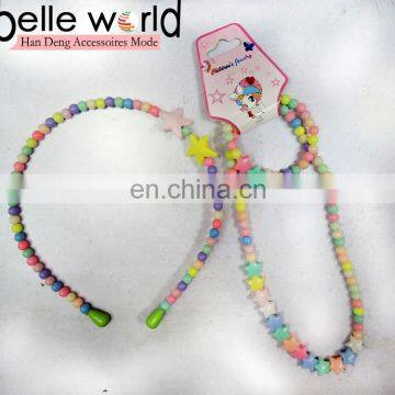 plastic beaded headband necklace sets for hair accessory