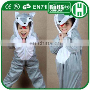 HI CE New designs halloween gray wolf kids animal costumes