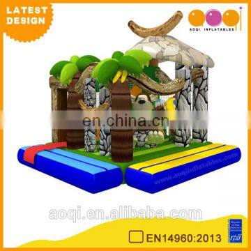 2015 AOQI newest design caveman outdoor inflatable jumping bouncer for kids with free EN14960 certificate