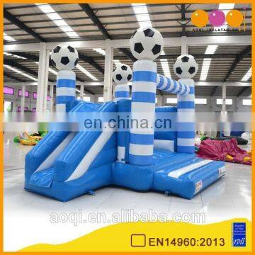 AOQI kids paradise football theme inflatable combo bouncer with slide for sale