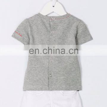 2017 Summer Wear High Quality Boy's Suit Grey Cotton Blended Monkey Printed T-shirts and Shorts photo-2