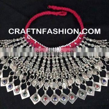 Afghani Bohemian Handcarfted Necklace Designer Tribal Long Bell 1960s Handmade Necklace,BY Megh Craft photo-3