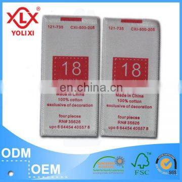 Polyester satin printed clothing label garment label exporter