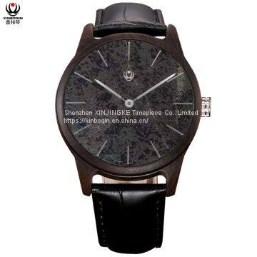 XINBOQIN Factory Custom LOGO Stylish for Men Luxury Movt Quartz Natural Stone Dial Wood Watch