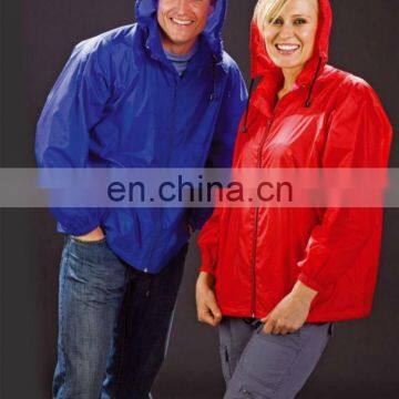 Promotion foldaway nylon windbreaker jacket with bag