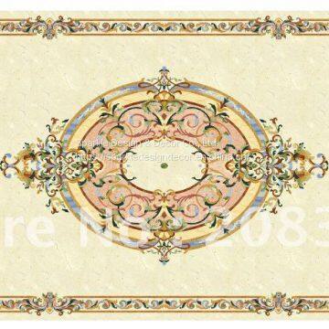 Manufacture Custom Made Hotel Lobby Flooring Design Natural Marble Waterjet Medallion Tiles photo-3