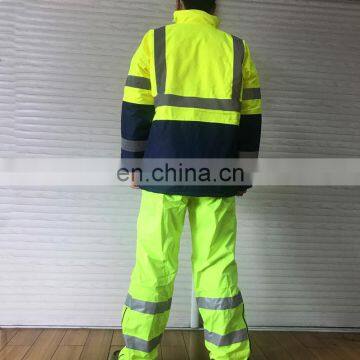 Winter Safety wear Protective Hi Vis Clothing reflective safety jacket running workwear fluorescent jacket