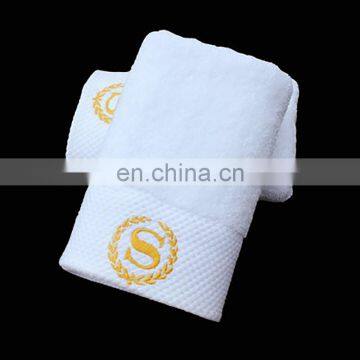 Wholesale Luxury Embroider White 100% Organic Cotton Star Hotel Soft Absorbent Bath Towel Set 3pieces for Bathroom photo-5