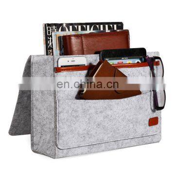 Orange Grey Color Home Felt Caddy Organizer Bedside Storage Bag photo-7