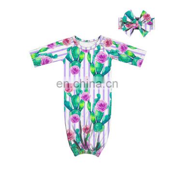 Girl Floral Print Knitted Sleep Bag Easy Sleep Bag Baby Gown