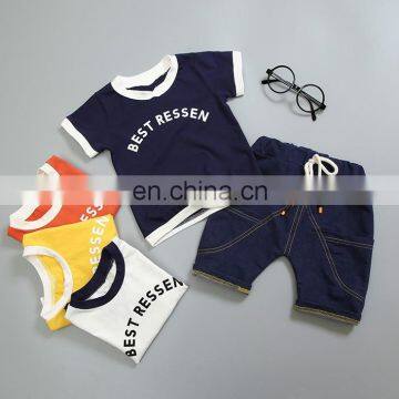 Wholesale Toddler Baby Boy 2PCS Clothing Set Shirt Tops And Short Pants Summer Short Sets