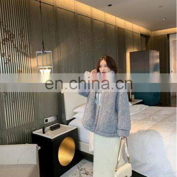 Womens Petite Hairy Stand-up Collar Jacket Short Wool Fleece Flare Elegant Winter Coat photo-6