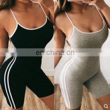 Summer 2020 Party Club Romper Black Gray Bodycon Playsuit Women Sexy Jumpsuit Jumpsuits Shorts