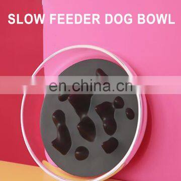 Manufacturer wholesale plastic tpr silicone removable dog slow feeder tilt bowl