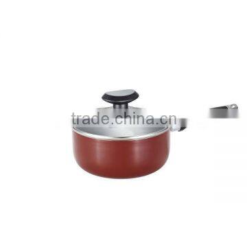 14CM Aluminum Non-Stick Sauce Pan With Glass Lid; Aluminum Sauce Pan For Kitchen; Divided Sayce Pan