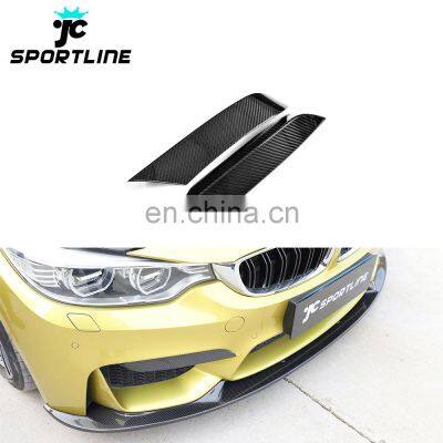 Dry Carbon Fiber M4 Front Bumper Upper Splitters Trim for BMW F80 M3 F82 F83 M4 14-19