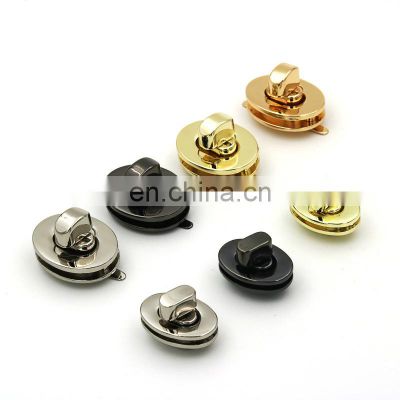 Round Oval Nickel Color Metal Bag Accessories Handbag Lock Hardware