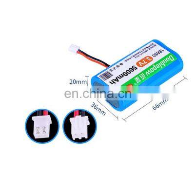 OEM ODM Rechargeable 3.7v 18650 5600mah li-ion battery pack with 2 wires and connector