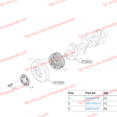 FPT IVECO CASE Cursor9 F2CFE614A*B041/F2CGE614F*V004 5802431166 Crankshaft Pulley504368729