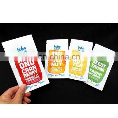 Custom printed matte surface heat seal sachet small packaging bags with tear notch