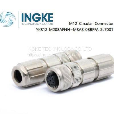 INGKE,YKS12-M108AFNH Direct Substitute MSAS-08BFFA-SL7001,8Position,M12 Circular Metric Connectors