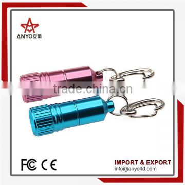 Made in china factory price new arrival aluminum led flashlight keychain with clip