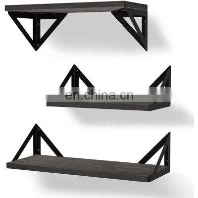 Rustic Wood Wall Shelves for Home Holder Dual Purpose Weigh Bearing Wall Mounted Floating Shelves