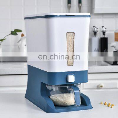 Eco Friendly BPA Free Automatic Kitchen Bucket Rice Bin Cereal Grain Plastic Storage Container Container Rice Dispenser