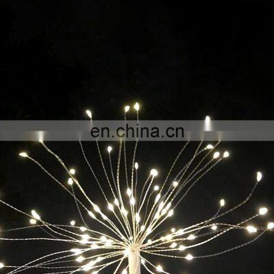 Firework Fairy String Lights, Battery Powered Waterproof Dimmable Fairy Decorative Light With Remote Control, 120 LED Starburst