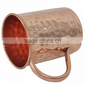 Hammered and Plain Copper Pipe Mug