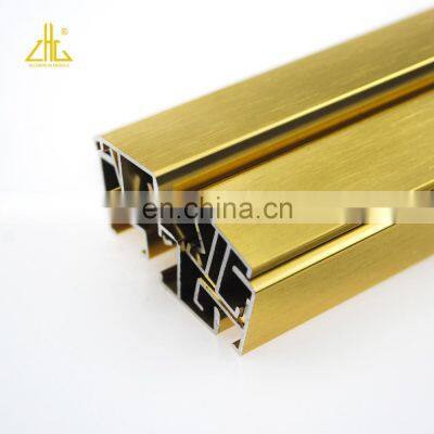 Gold/silver brushed aluminum extrusion profiles/OEM customized aluminum profile for picture frames to Singapore