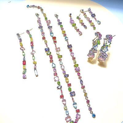 Swarovsky Rings Gema Drop Earrings 5613737 Sparkling Necklace 55613738 Round Mujer Cristales Bracelet 5613739 photo-3