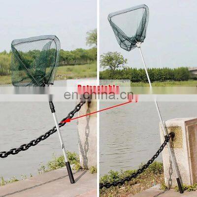 1.5M Landing Net Rubber Handle Aluminium Alloy Pole Telescopic Aluminum Fishing Net photo-4