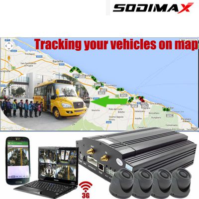 4CH CCTV Vehicle Security HDD Mobile DVR with G-Sensor, 3G and GPS for Taxi Fleet Management