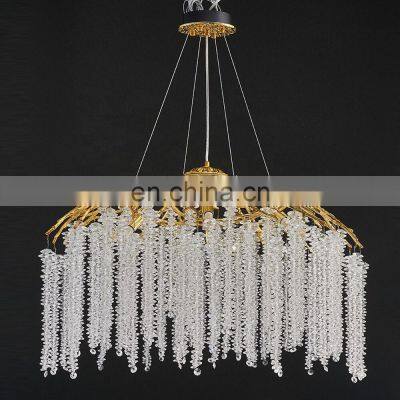 Home Decor Tree Branch Glass Chandelier Luxury Chandelier Living Room Modern Gold Chandelier Light