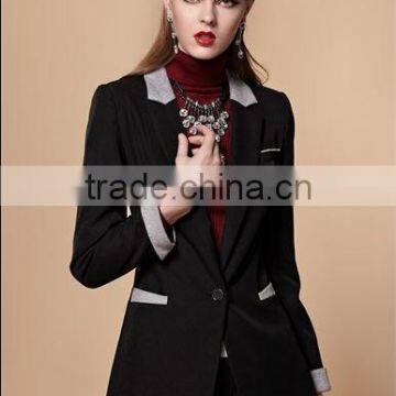 Fashion slim lady long design suit women coat