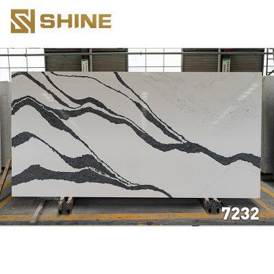 High-Quality Artificial Quartz Stone Calacatta Quartz Slabs for Kitchen Table Top Quartz Slab Widely Used