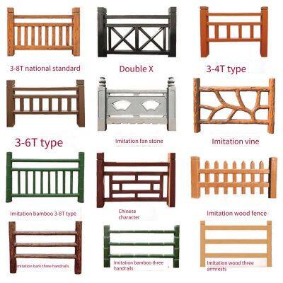Cement Wood Imitation Guardrails for Rivers and Scenic Areas, Concrete Bark Imitation Railings for Parks, Bark Imitation Fences, and Solid Wood Imitation Enclosures photo-5